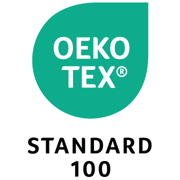 OEKO-TEX Standard 100 certification logo on a white background, featuring a teal circular emblem with white text and black 'STANDARD 100' text below.