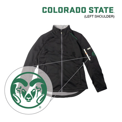 Dark Gray Front Range Fleece with green CSU Ram logo highlight